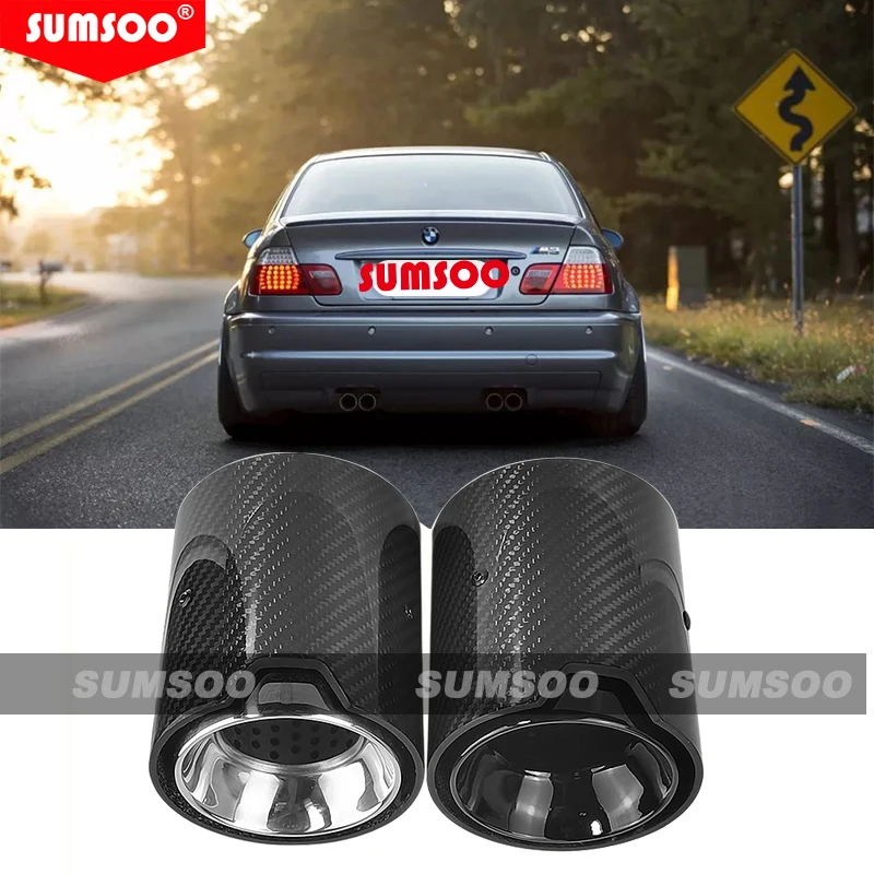 

Genuine SUMSOO1PCS MPerformance outlet105mm Carbon fiber black Exhaust tips for car universal modify muffler pipe