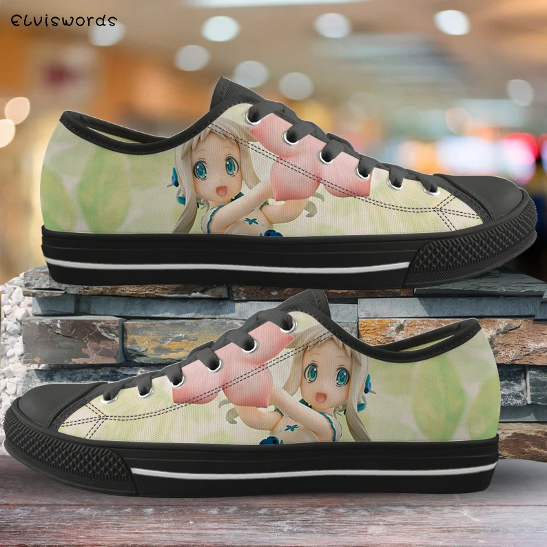 

Кеды женские с цветами и аниме, Модные низкие холщовые Повседневные Удобные легкие кроссовки на плоской подошве, в японском стиле аниме