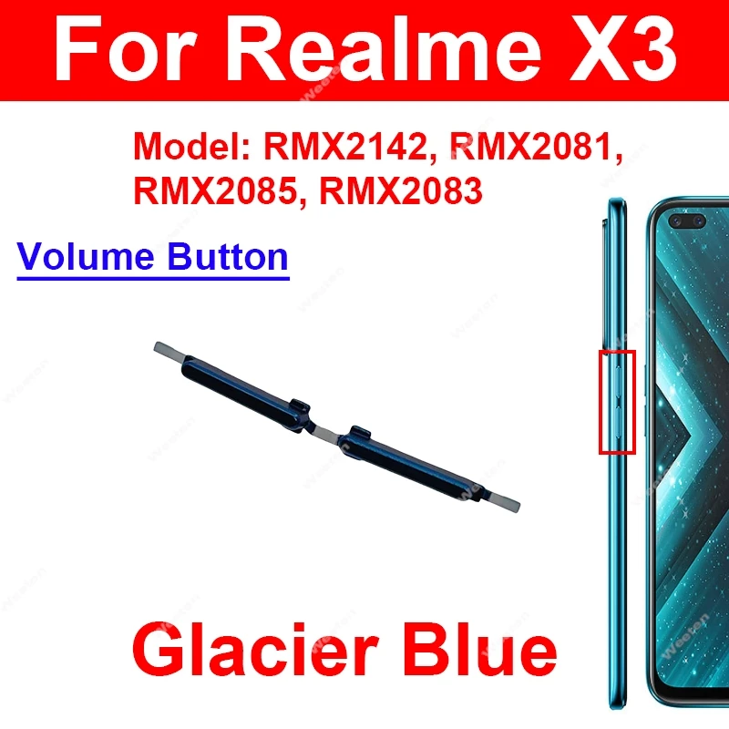Фото Боковая кнопка громкости для Realme X3 X3 Super Zoom X50M 5G, боковые кнопки громкости, боковая клавиша, гибкая лента, ремонт №1