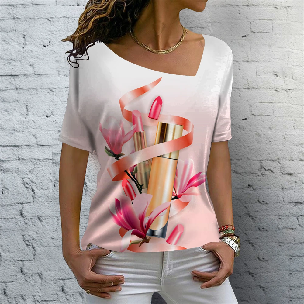 

Женское платье-футболка с коротким рукавом и V-образным вырезом