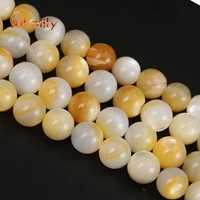 3 4 5 6 7 8 10mm natural yellow butterfly shell shinng beads round loose beads for jewelry making diy bracelets accessories 15