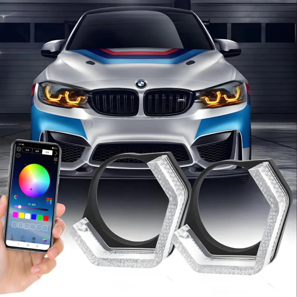 

Ангельские глазки подходят для системы BMW 2,5/3 дюйма, круглые 5D крышки проектора «Ангельские глазки», автомобильный проектор, фара, светодиодная маска