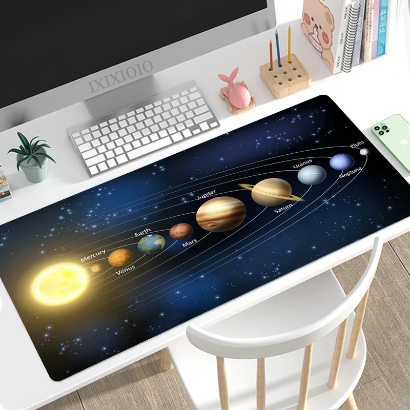 

Space Universe Solar System Mouse Pad Gamer XL Computer Large Custom Mousepad XXL Playmat Soft Carpet Office Mice Pad