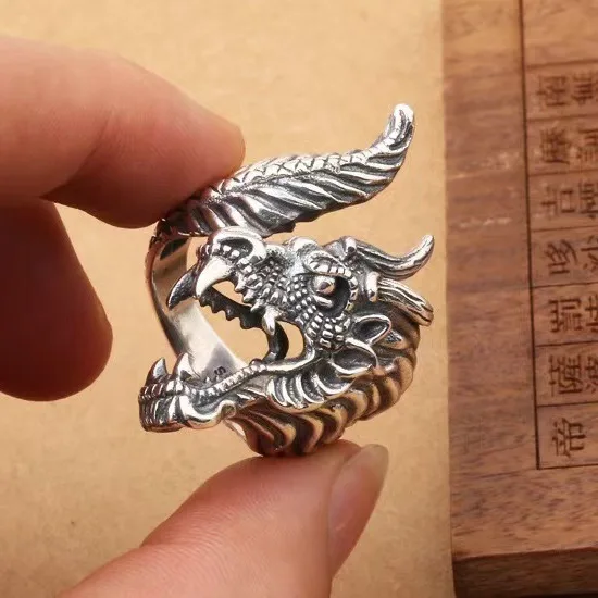 Европейский и американский Серебряный цвет Fengwei Открытое кольцо с головой