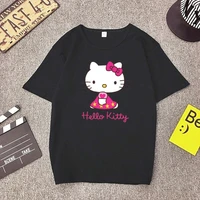 sanrio casual t shirt hello kitty cartoon print short sleeve t shirt fashionlarge sizecouplesunisex t shirt harajuku