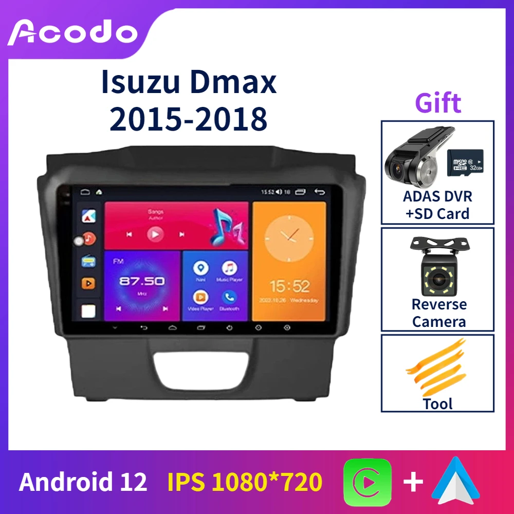 

Android автомобильный экран Acodo для Isuzu Dmax 2015 - 2018 GPS WIFI FM BT SWC IPS стерео камера заднего вида Carplay автомобильный радиоплеер