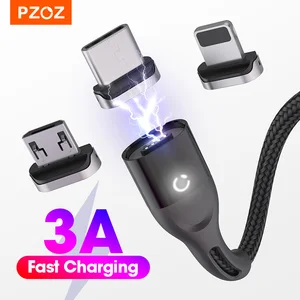 pzoz magnetic cable micro usb c fast charging adapter microusb magnet type c mobile phone cable data charger for iphone 12 pro free global shipping