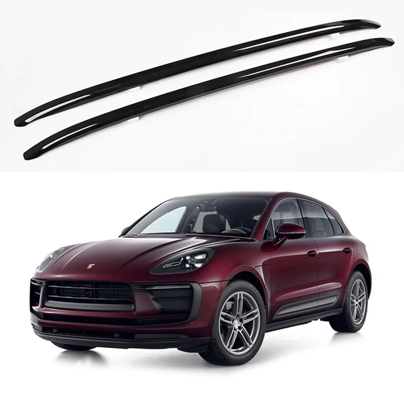 Фото Автомобильные багажники на крышу в стиле OEM для Porsche Macan Turbo S GTS 2019-2025, рельсы, багажник, багажник, верхняя перекладина, рельсовые коробки №1
