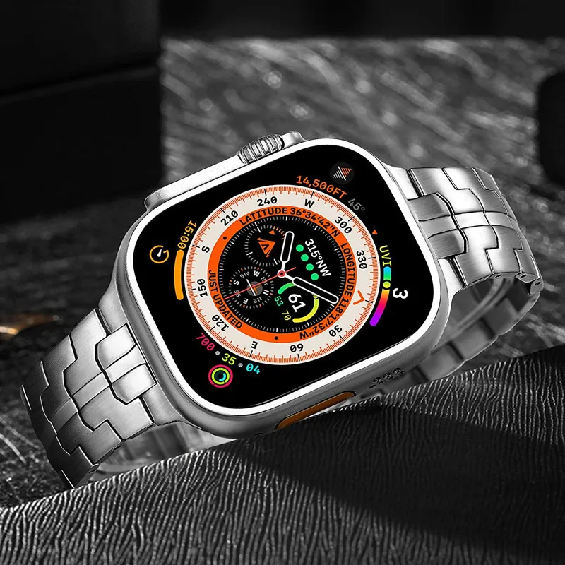 Luxury Titanium Strap for Apple Watch Band Ultra 49mm 45mm 44mm 41mm 38mm Men's Style Bracelet Correa for IWatch SE 8 7 6 5 4 3