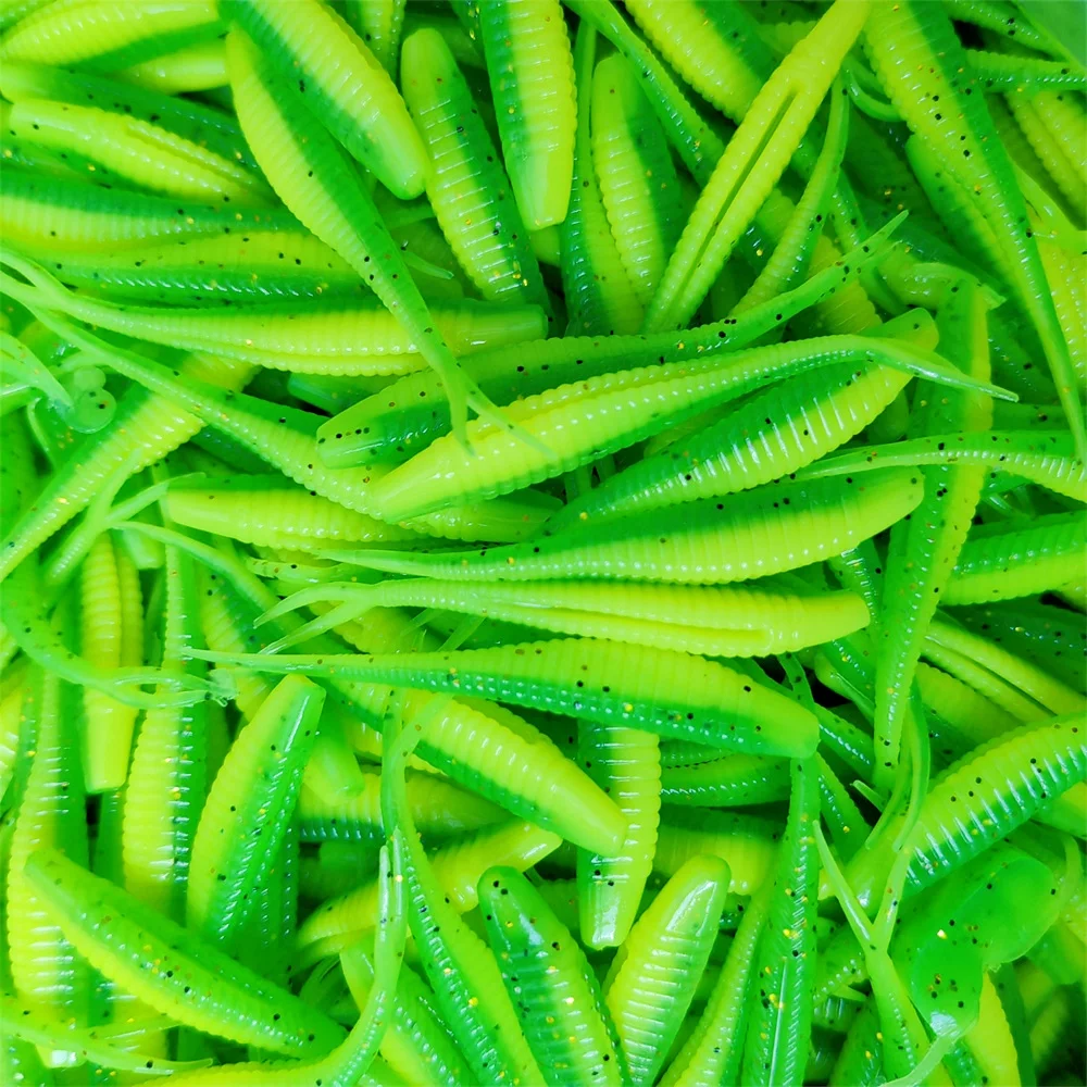 30 шт. мягкие приманки для рыбалки пластиковые 7 см реалистичные раздвоенные