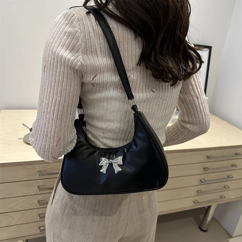 Женская сумка из искусственной кожи с бантом под мышками модная сумка-тоут