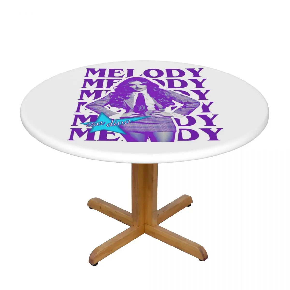 Фото Водонепроницаемая круглая скатерть Melody Esa Diva Spain Eurovision Merch, маслостойкая, для кухни, мероприятий, обеденного стола №5