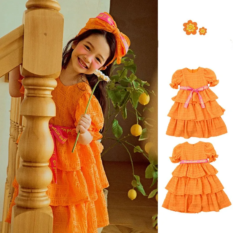 

2023 Summer New Korean Foam Cotton Princess Dress For Girls