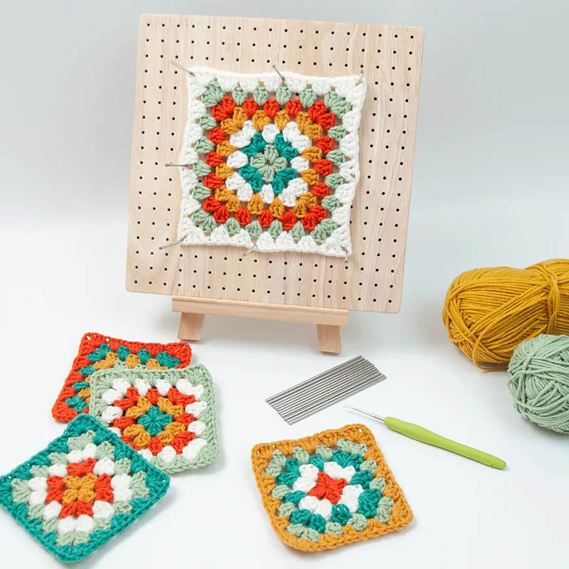 

Wood Crochet Blocking Board Kit With Stainless Steel Rod Pins For Knitting Granny Squares Crochet Board Crafting Lovers Gifts