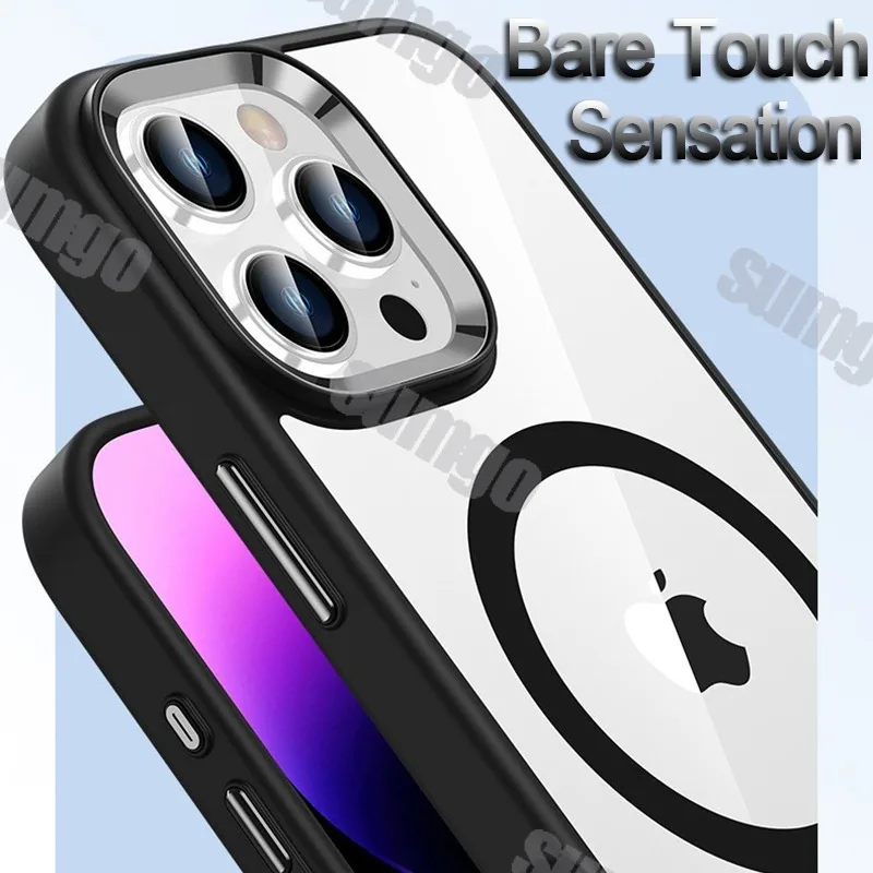 Новый модный роскошный прозрачный чехол Magsafe с беспроводной зарядкой для iPhone 16 15