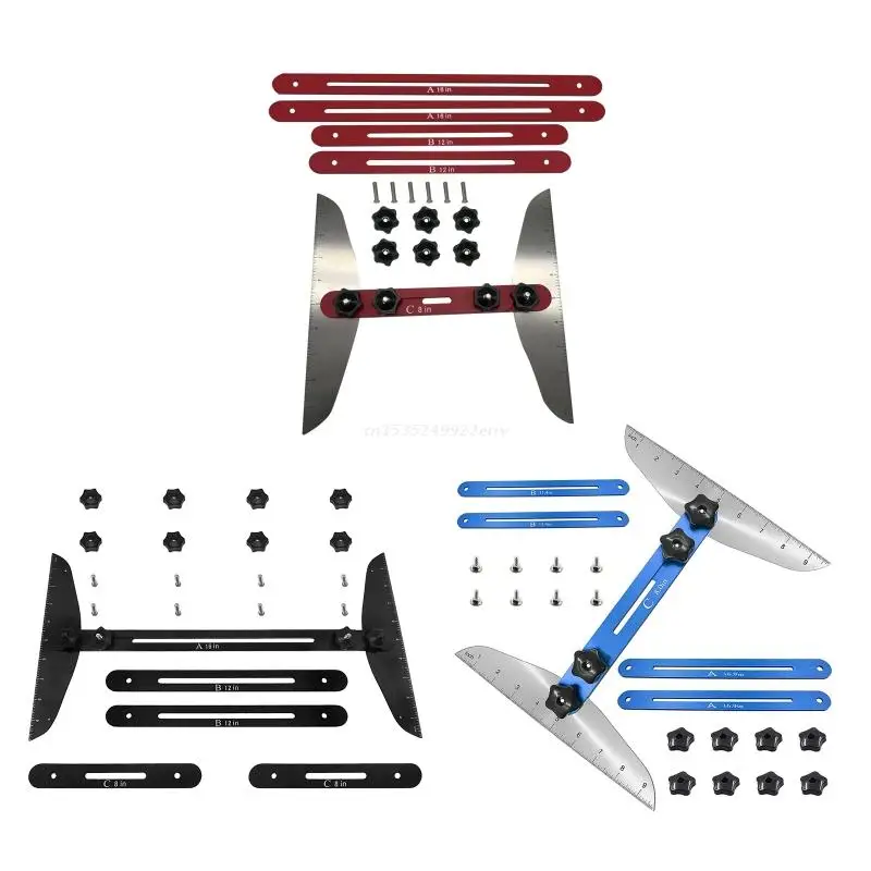 

Stair Tread Gauge Adjustable with Scale Stair Measuring Tool Measure Ranges from 11 to16 Inches Foldable Gadget
