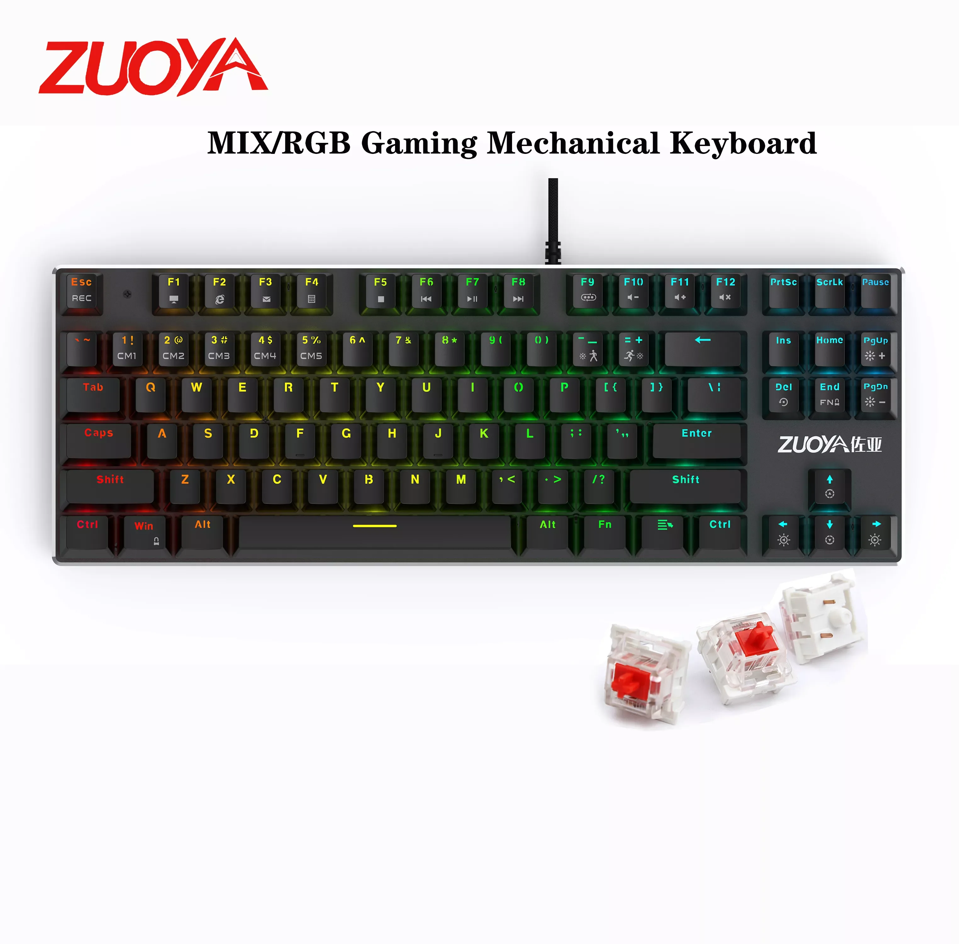 

Gaming Mechanical Keyboard Blue Red Switch 87key RU/US Wired Keyboard Anti-ghosting RGB/ Mix Backlit LED USB For Gamer PC Laptop