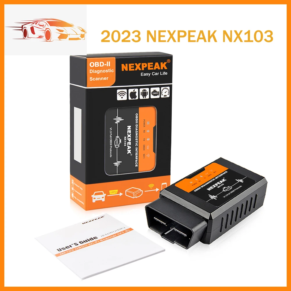 Автомобильный диагностический сканер NEXPEAK NX103 ELM327 V1.5 WIFI OBD2, диагностический инструмент с чипом Pic18f25k80, считыватель кодов для Android/IOS/Windows, 2023