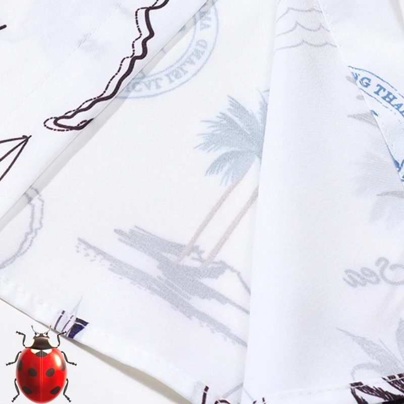 Multi Variety Colorful Cartoon Digital Letter Print Men Women Hawaii Beach Shirt