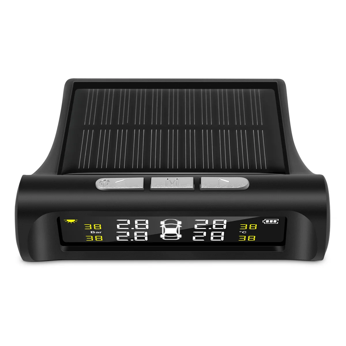 

Solar Tpms Car Tire Pressure Alarm Monitoring System 4 External Automatic Alarm System Tire Pressure Temperature