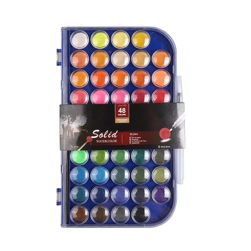 

Practical Watercolor Paint Case 48 Colors Gouache Set Eco Friendly Rich Pigment Vibrant Non Fading for Adults Children