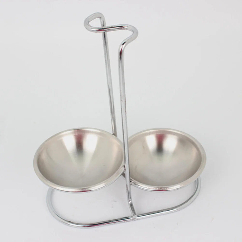 

Rest Spoon Ladle Holder Double Standing Rack Vertical Soup Stainless Steel Stand