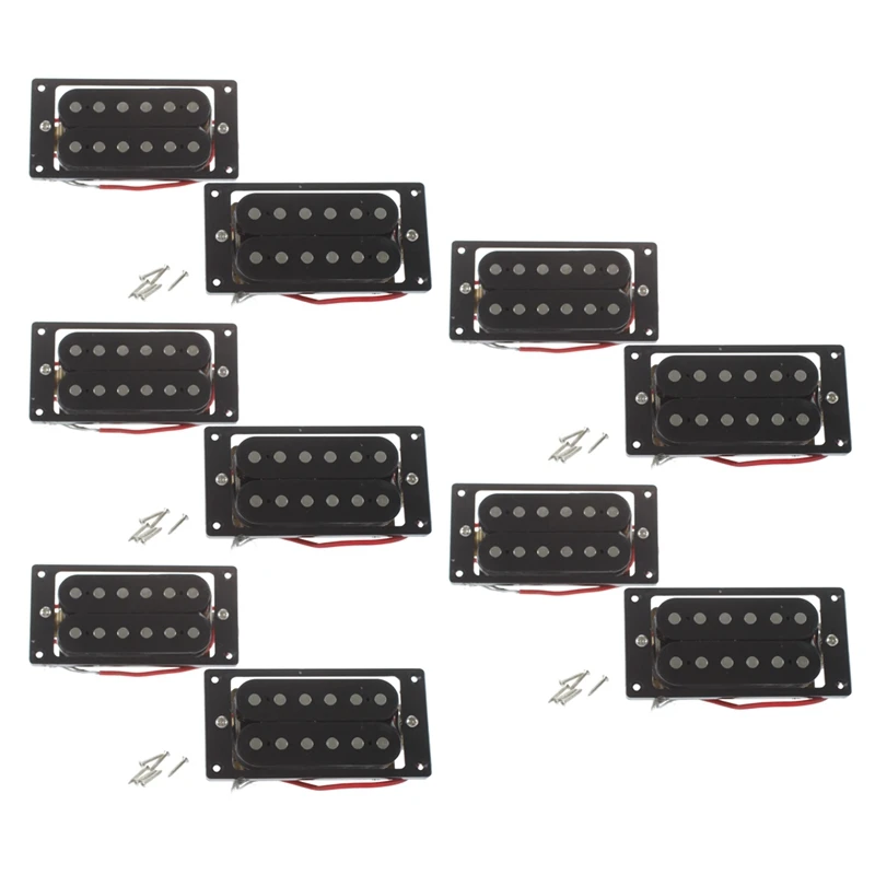 10Pcs(5 Set)Black Humbucker Double Coil Electric Guitar Pickups + Frame Screw