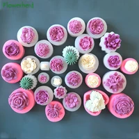 diy scented candle silicone mold gypsum diffused stone 3d peony rose flower decoration soap mold candle making supplies