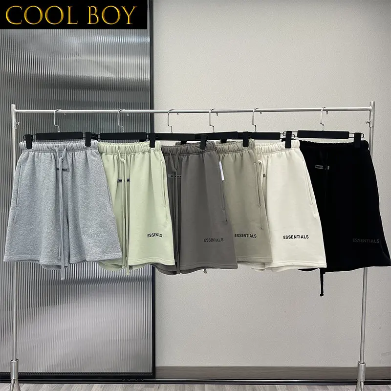 

E BOY Essentials Shorts Summer High Quality Street Hip Hop Sweatpants 100%Cotton Reflective Letter Print Men and Women Casual Sh