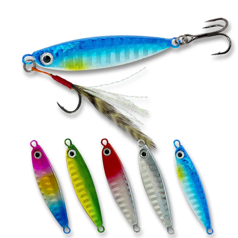 

Fishing Lure Metal Jig Fish Hook 7g 10g Shore Casting Swimbait Spinner Artificial Bait Laser Cover LAKE Ocean Tackle