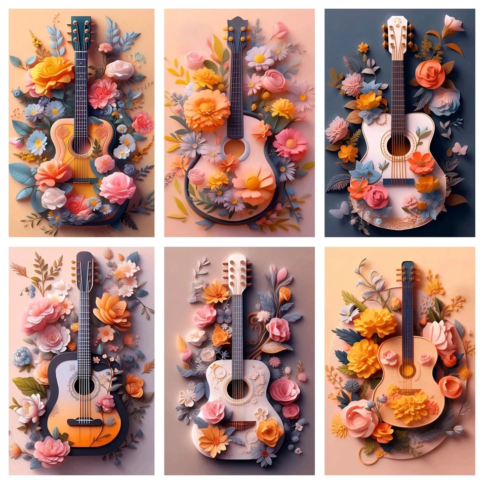 

Diy Diamond Painting New Collection Violin Flowers Full Square/Round Diamond Mosaic Embroidery Cross stitch Home Decor EE3777