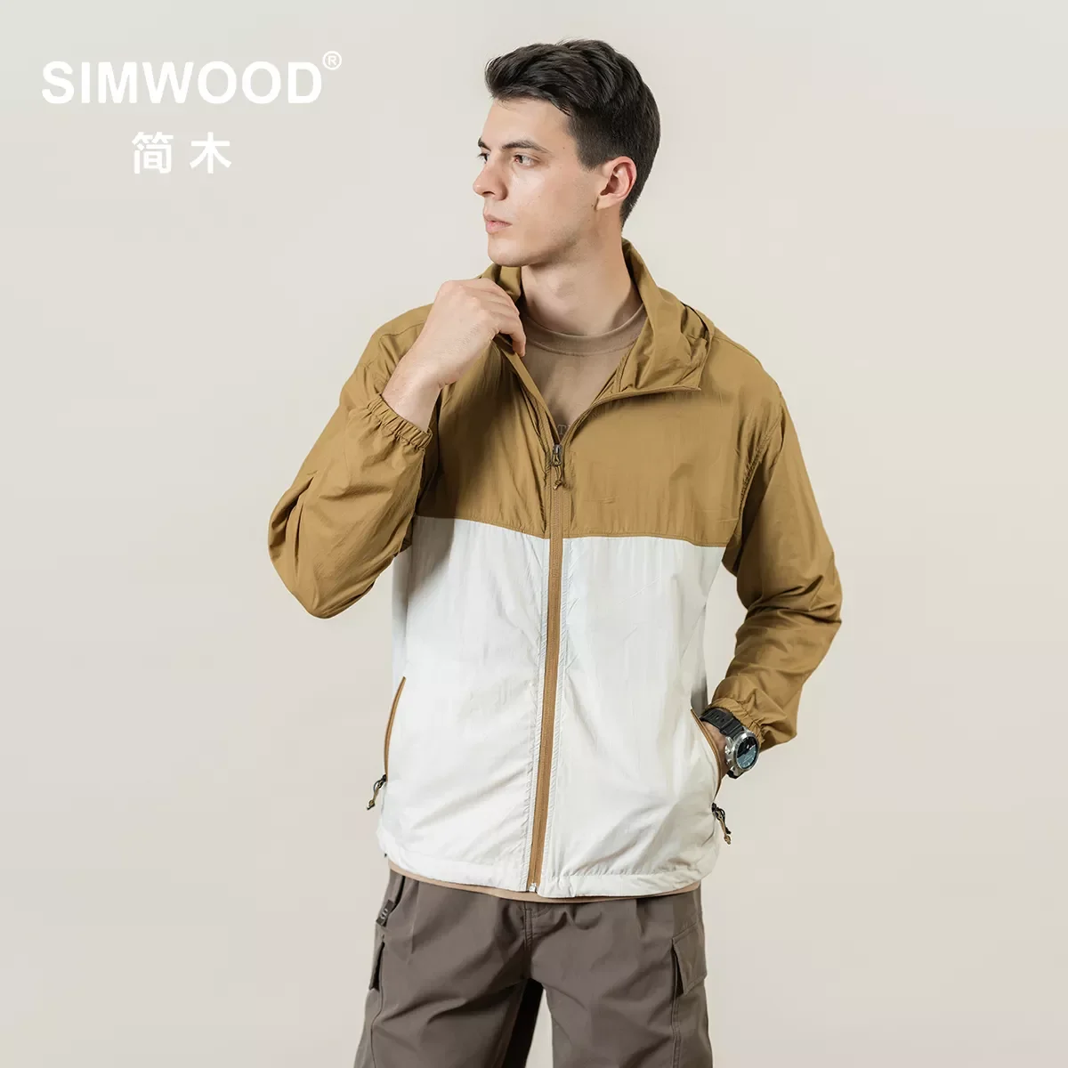 

New2022 2022 Summer New Thin Jackets Men Contrast Color UPF 50+ Sun Protection Workout Hiking Outdoor Clothing