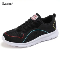 loekeah female sneakers light weight casual womens running shoes lace up flats footwear breathable mesh ladies sports shoes