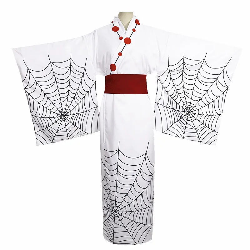New Hot Anime Demon Slayer Kimetsu no Yaiba Spider Oni Ayaki Rui Cosplay Costume Men's Kimono Full set Halloween Party Outfit