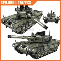 632003 1747pcs military ww2 world war ii german leopard 2 main battle tank 5 dolls army weapon boy building blocks toy children