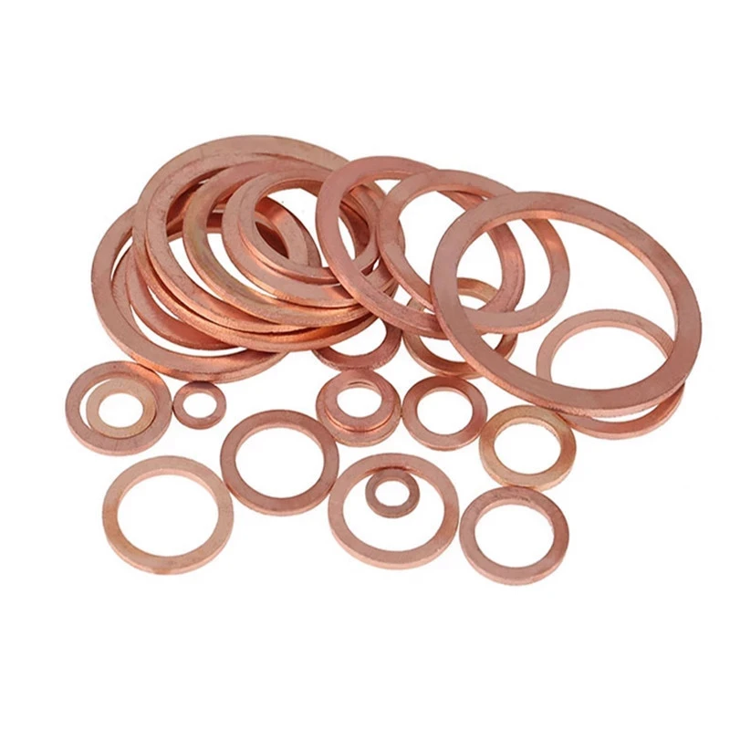 

10pcs M7 M8 M9 M10 M11 Solid Shims Pad Copper Flat Washer Gasket O Rings Seal Plain Spacer Sealing Fastener