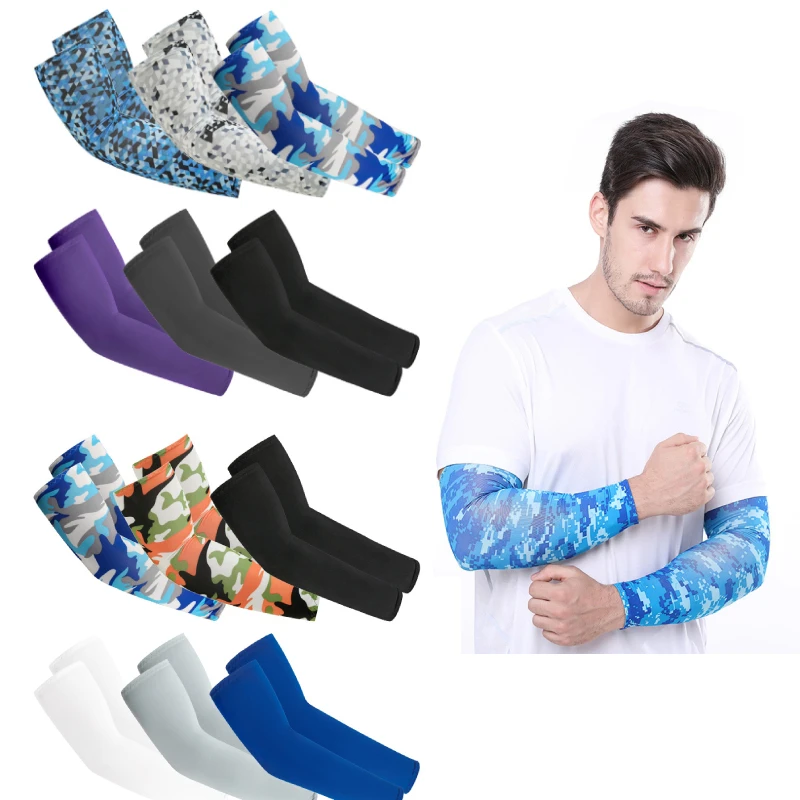

1 Pair Unisex Cooling Arm Sleeves Cover Sports Running UV Sun Protection Outdoor Men Fishing Cycling Sleeves Anti-UV Arm Sleeves