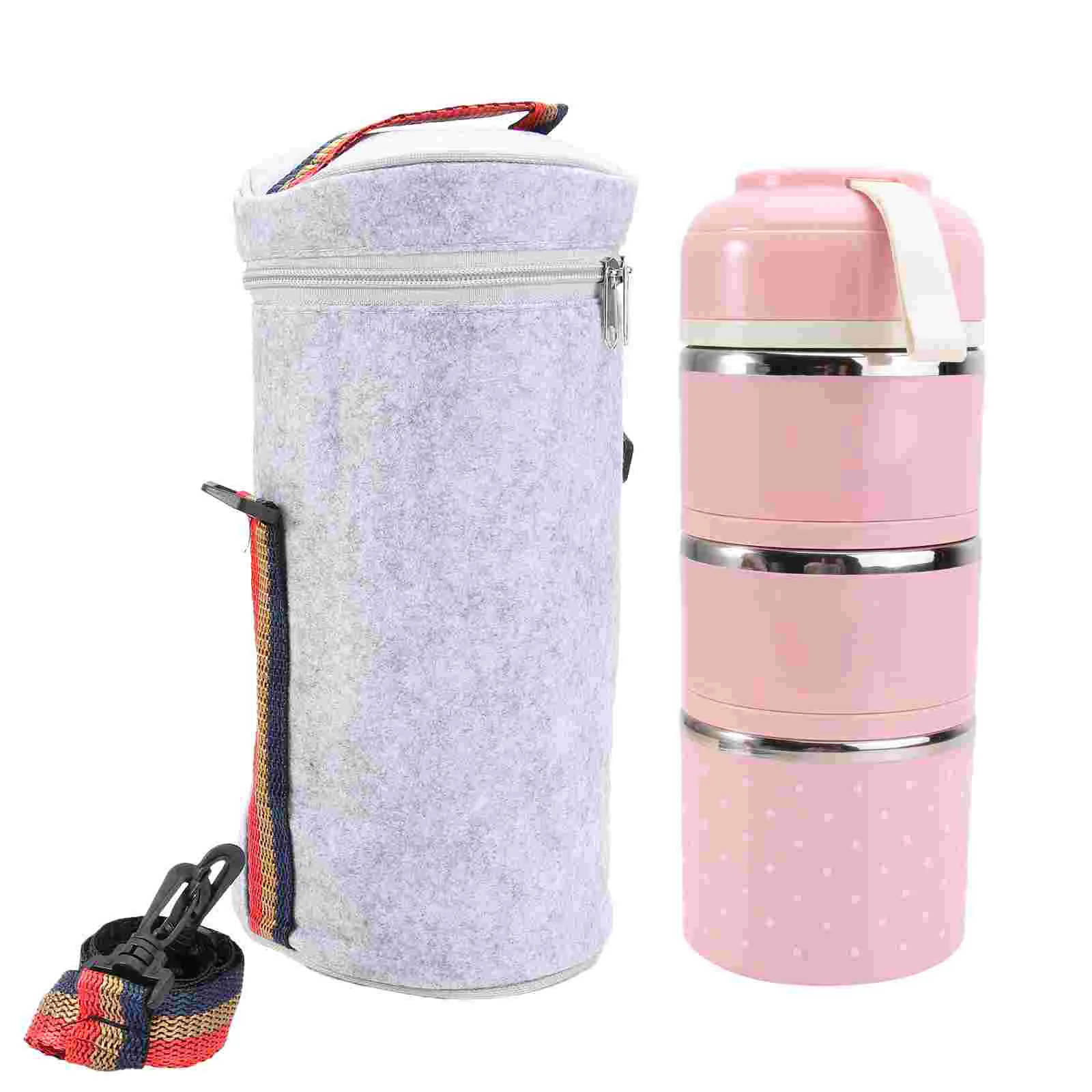 

Box Bento Lunch Meal Prep Stackable Container Portable Insulated Steel Reusable Stainless Compartment Boxes Round Storage