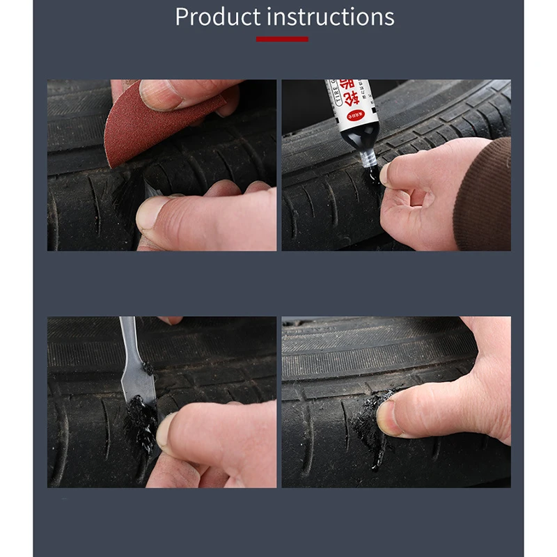 Жидкий клей для ремонта шин 30 г сильные клеи резины черный мягкий каучук