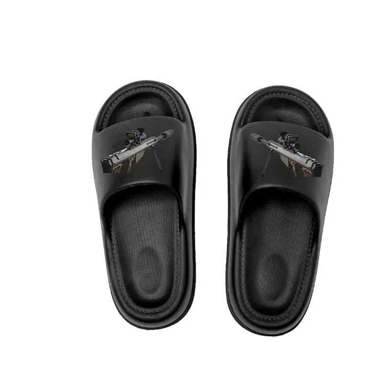 

2023 Custom Slippers Men Shoes Summer Flip Flops Gun Pattern Soft And Comfortable Tongs Home Luxury Slides Men'sslippers Kenner