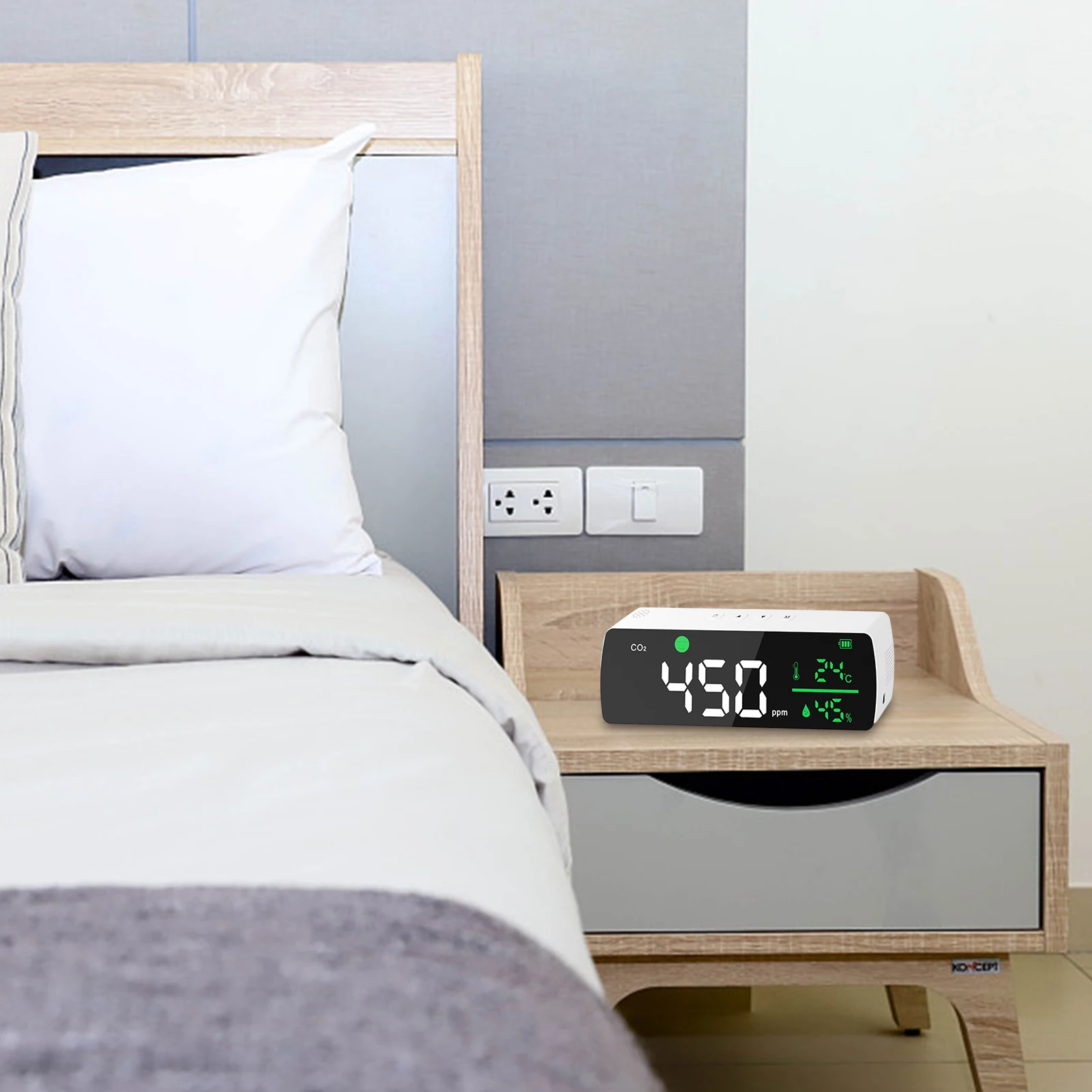 

Multi-function Air Quality Monitor Digital Display CO2 Detector Carbon Dioxide Monitor Indoor CO2 Humidity Temperature Meter