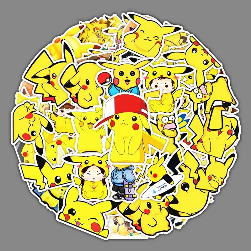 

54PCS Cartoon Pikachu Personalized Graffiti Waterproof Sticker Suitcase Notebook Skateboard Refrigerator WaterCupWholesale