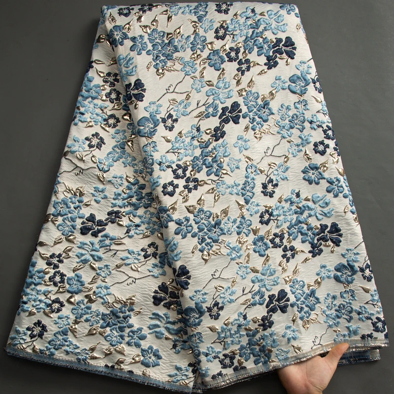 

Новейшая нигерийская кружевная ткань из парчи, африканская жаккардовая Кружевная Ткань 5 ярдов высокого качества для вечерней вечеринки, шитье для женщин A3403