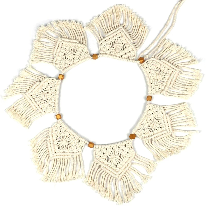 

Macrame Woven Wall Hanging Fringe Garland Banner Boho Chic Wall Decor Woven Home Decoration For Apartment Bedroom