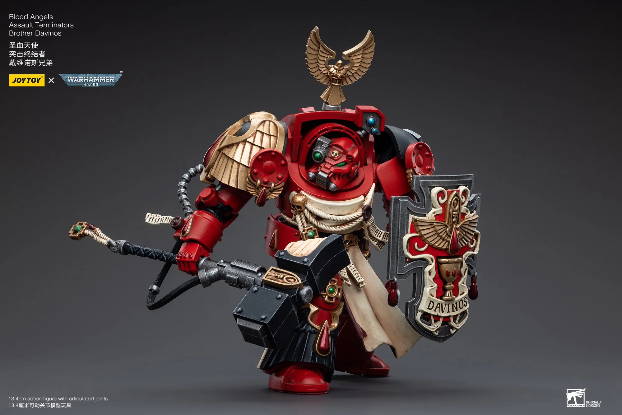 Фото Joytoy Warhammer 40K 1/18 Фигурки Blood Angels Assault Terminators Brother Davinos Модель игрушки для мальчиков Подарки 3,75 дюйма №2
