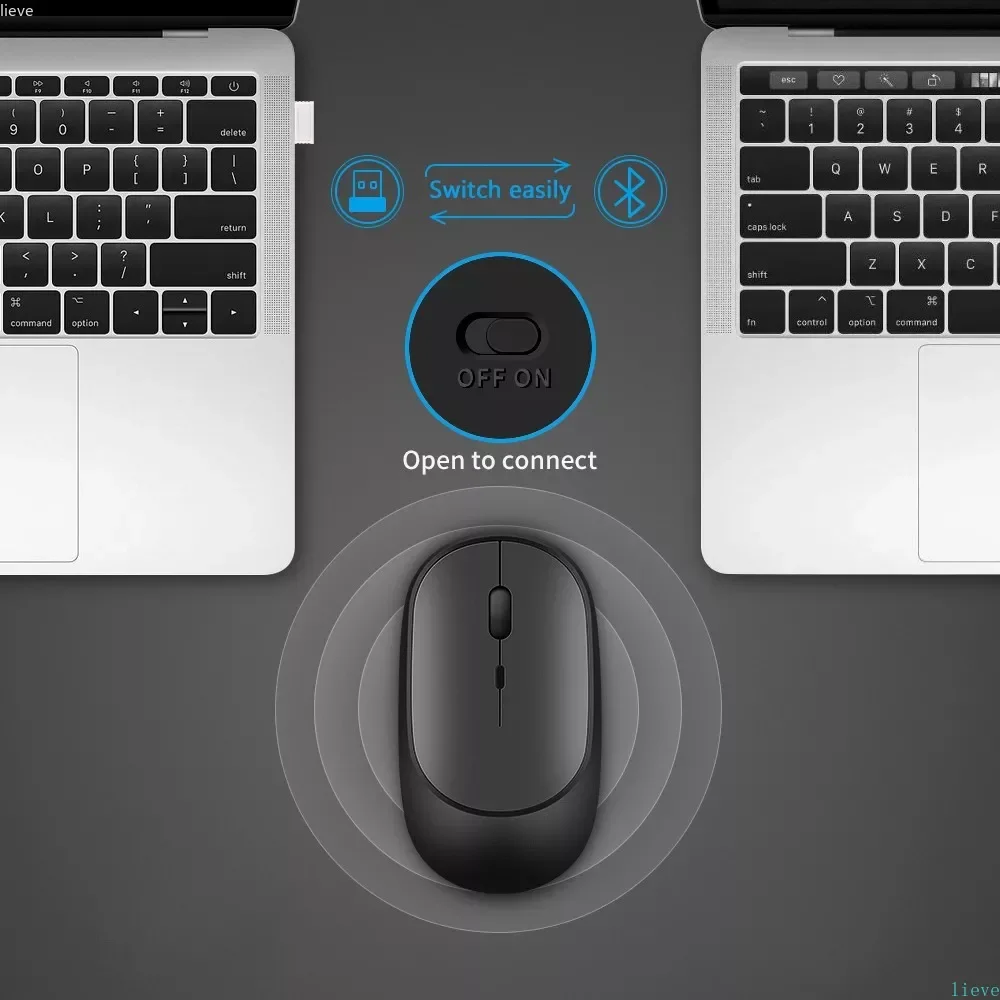 

Wireless Bluetooth Mouse For MacBook PC iPad Computer Rechargeable Dual Modes Bluetooth 4.0 + USB Mouse,Free Standard Logistics