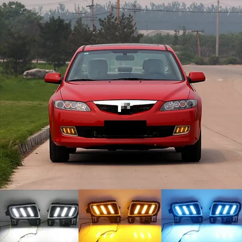 12 В DRL 6 Светодиодные Дневные Ходовые Огни Стайлинг Автомобильных Фар Для Mazda 6 (2006-2009) Автомобильные Светодиодные За...
