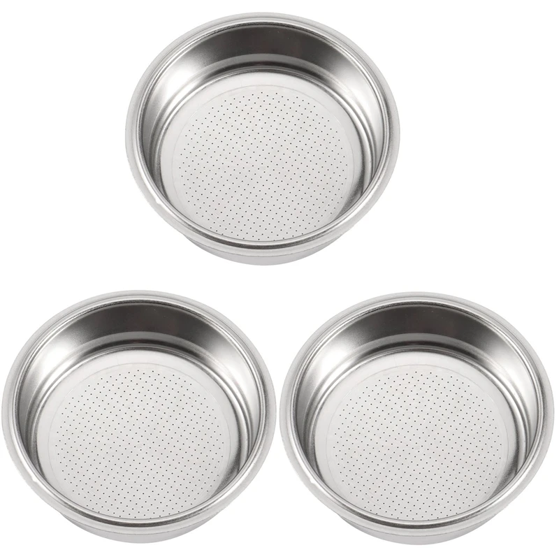 

3X Coffee Filter,51Mm Stainless Steel Coffee Filter Cup Basket,Non-Pressure Coffee Maker Filters, A