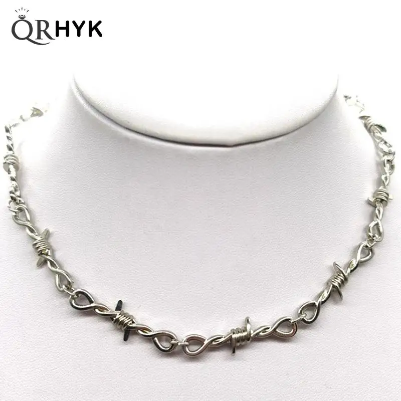 

Necklace Man and Women Hip-hop Punk Barbed Wire Brambles Link Chain Choker Gifts for Friends Unisex Necklaces