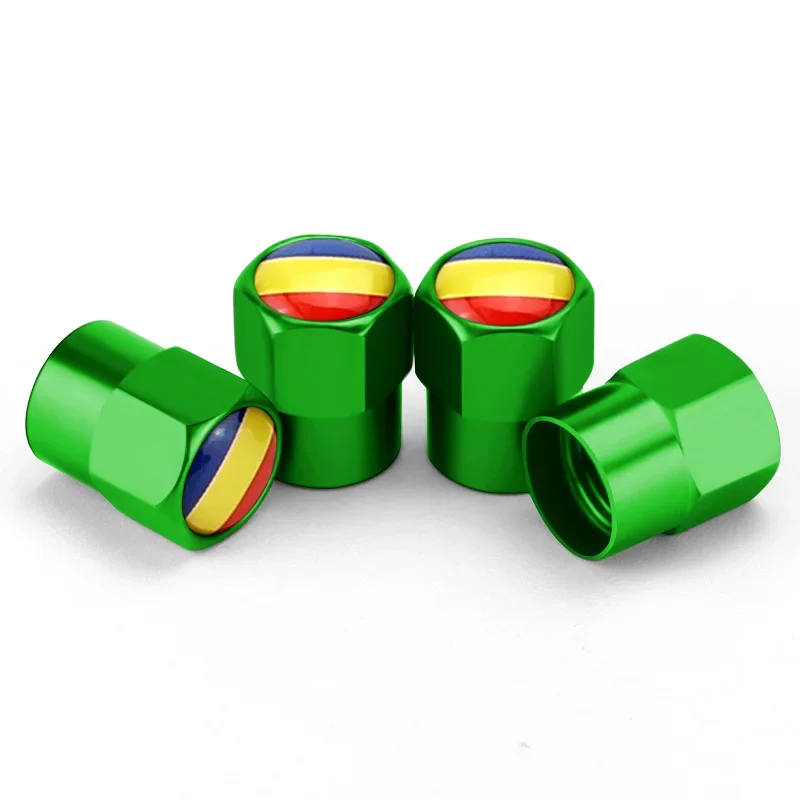 Колпачки клапанов автомобильных шин с флагом Румынии 4 шт.